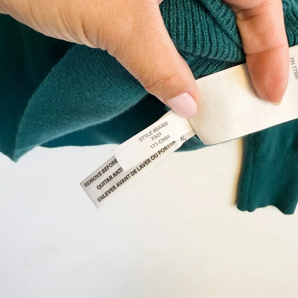 J.Crew Womens Classic Crew 100% Cashmere Sweater Teal Blue - L